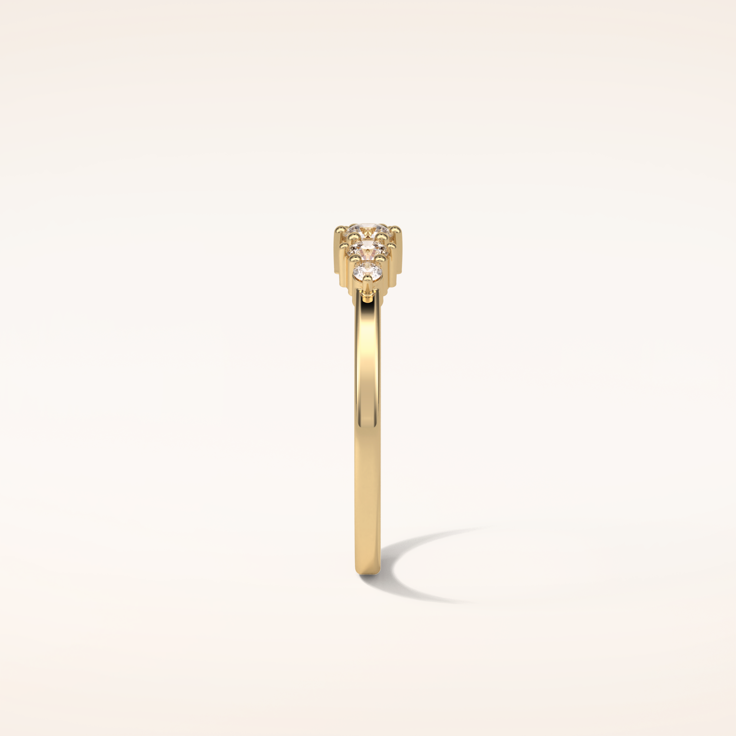 0.3 TCW Round Shaped Moissanite Five Stone Wedding Band