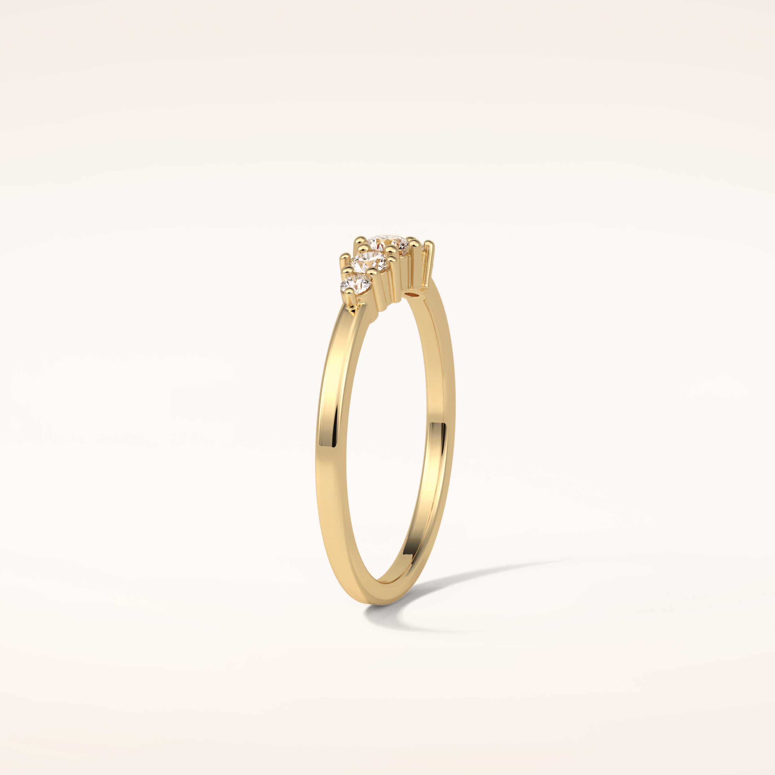 0.3 TCW Round Shaped Moissanite Five Stone Wedding Band