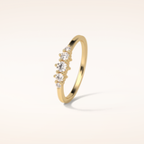 0.3 TCW Round Shaped Moissanite Five Stone Wedding Band