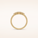 0.3 TCW Round Shaped Moissanite Five Stone Wedding Band