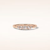 0.3 TCW Round Shaped Moissanite Five Stone Wedding Band