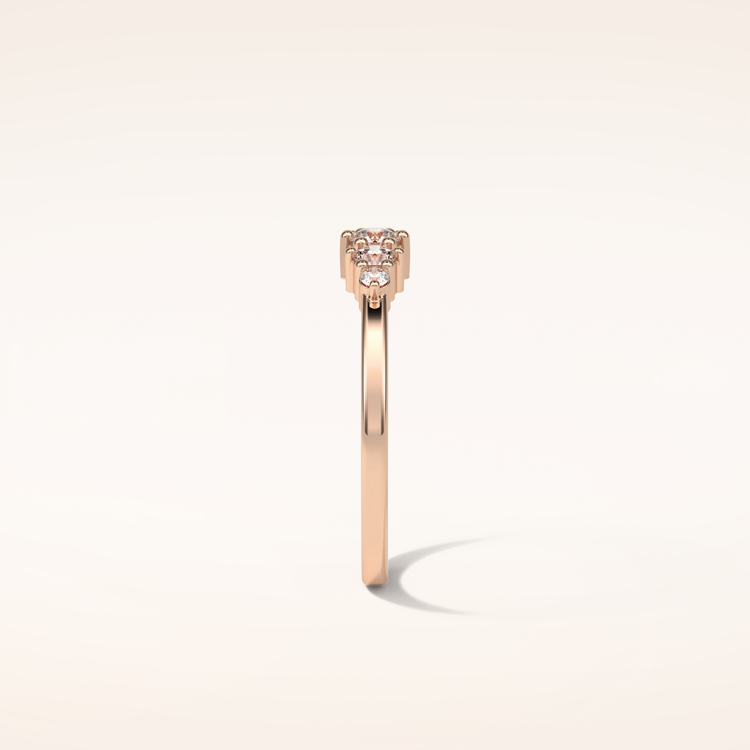 0.3 TCW Round Shaped Moissanite Five Stone Wedding Band