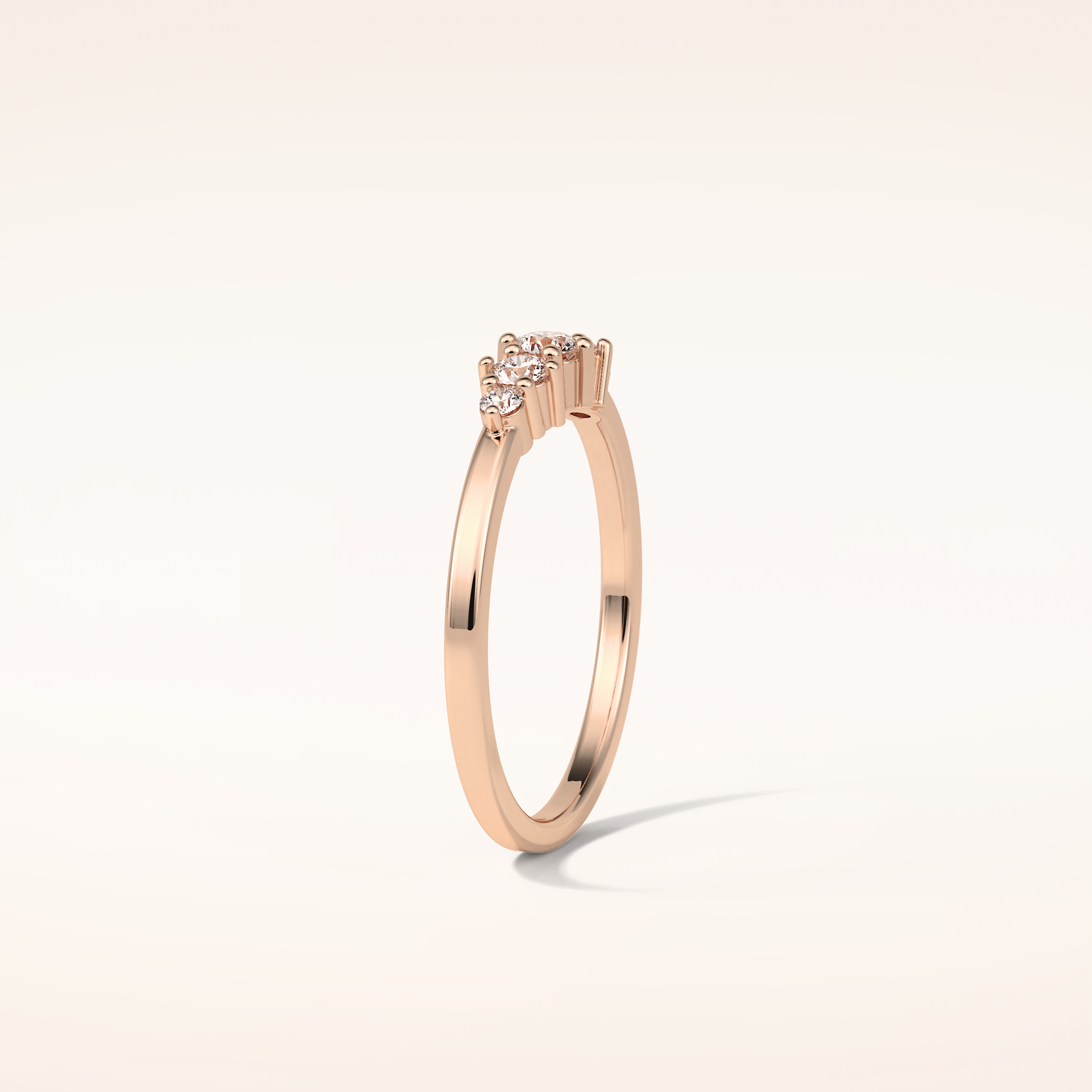 0.3 TCW Round Shaped Moissanite Five Stone Wedding Band