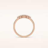 0.3 TCW Round Shaped Moissanite Five Stone Wedding Band