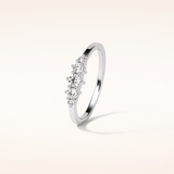 0.3 TCW Round Shaped Moissanite Five Stone Wedding Band