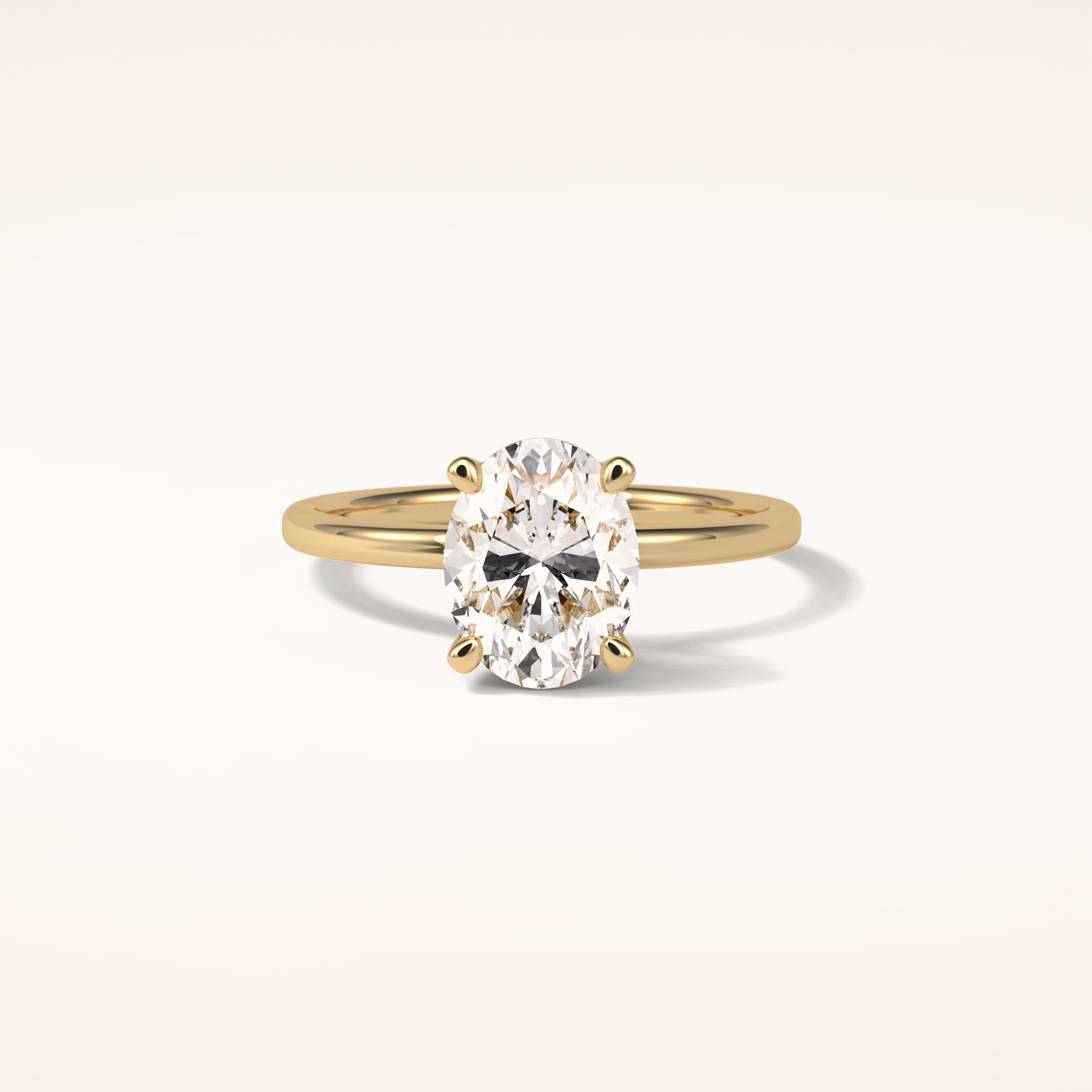 1.91 CT Oval Shaped Solitaire Moissanite Engagement Ring