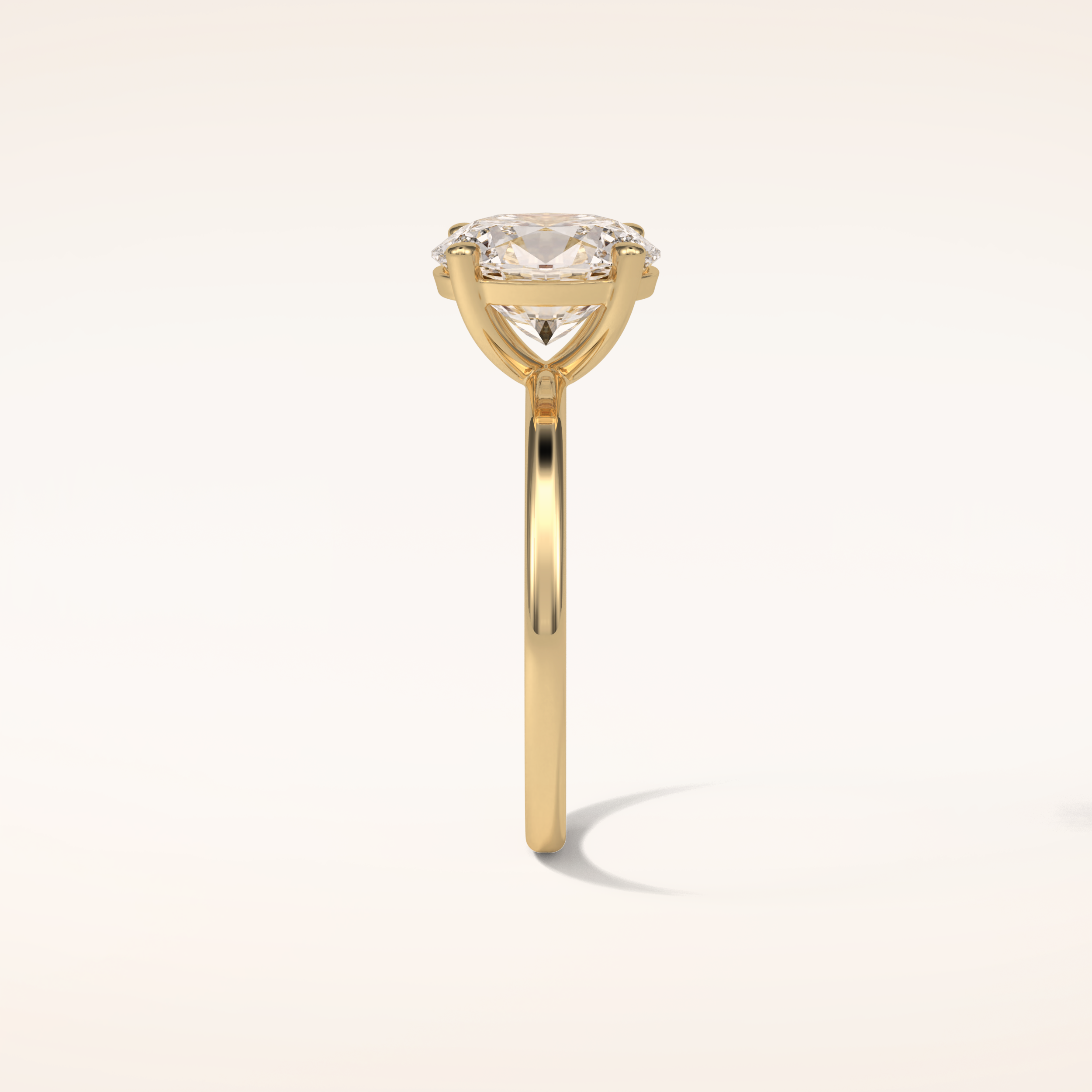 1.91 CT Oval Shaped Solitaire Moissanite Engagement Ring