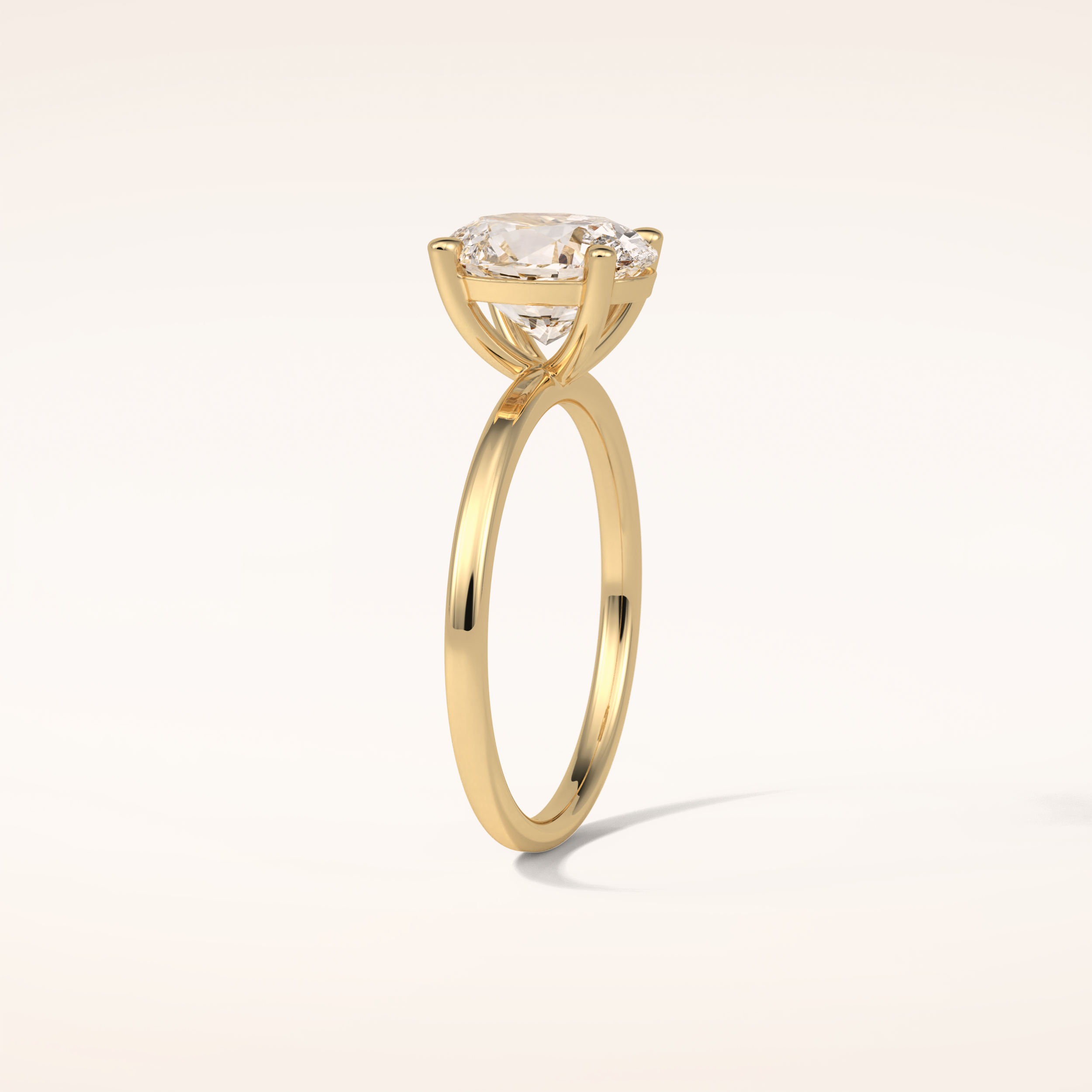 1.91 CT Oval Shaped Solitaire Moissanite Engagement Ring