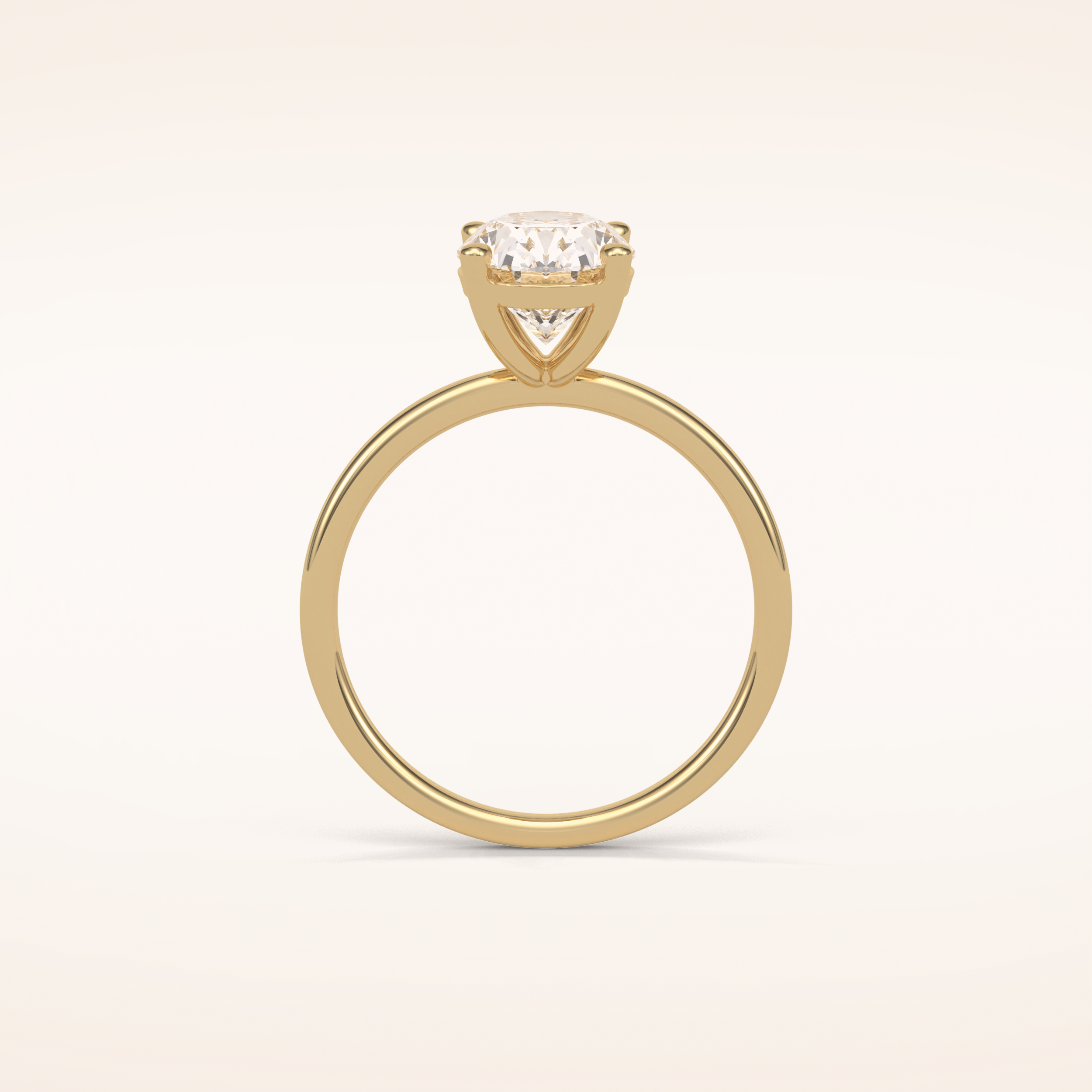 1.91 CT Oval Shaped Solitaire Moissanite Engagement Ring