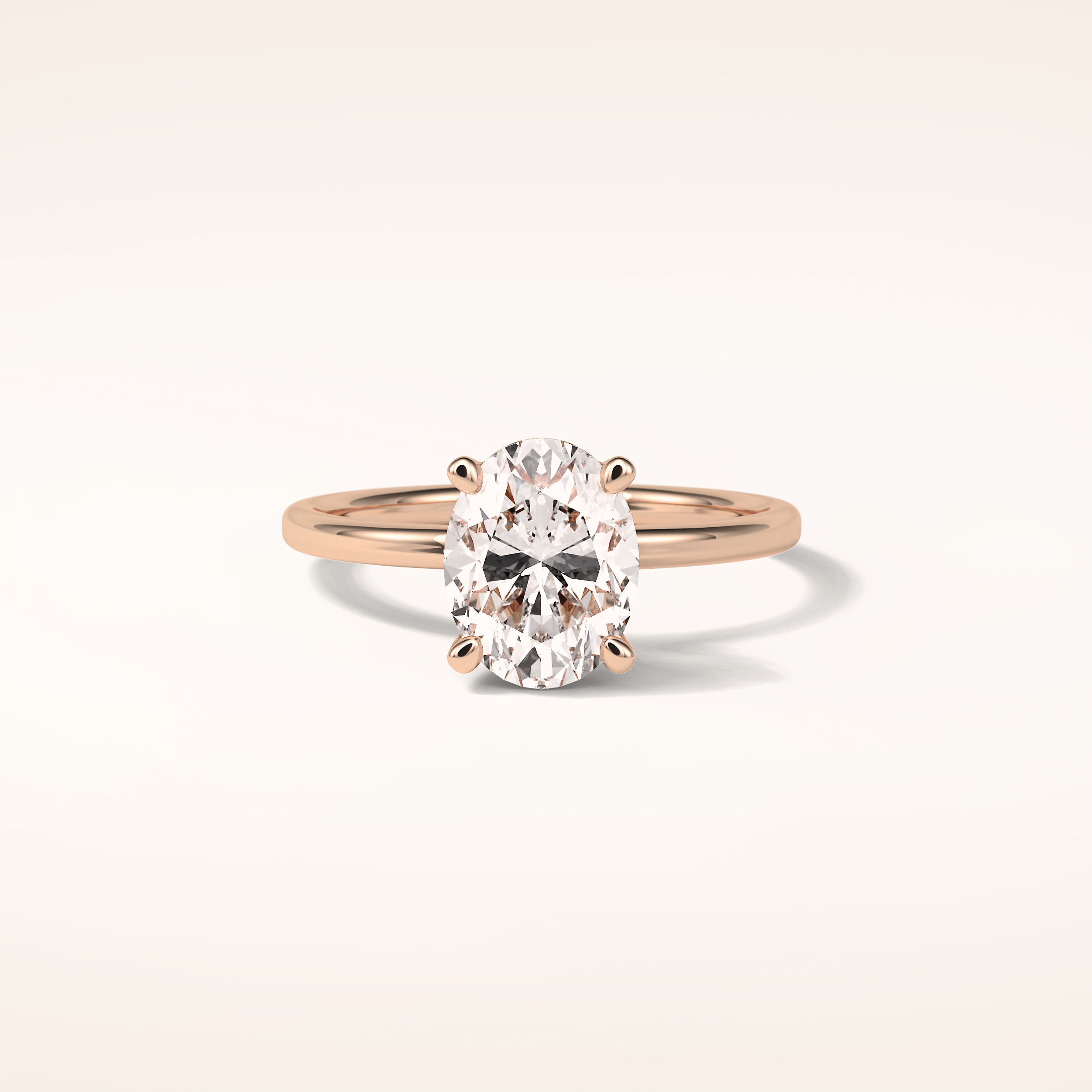1.91 CT Oval Shaped Solitaire Moissanite Engagement Ring