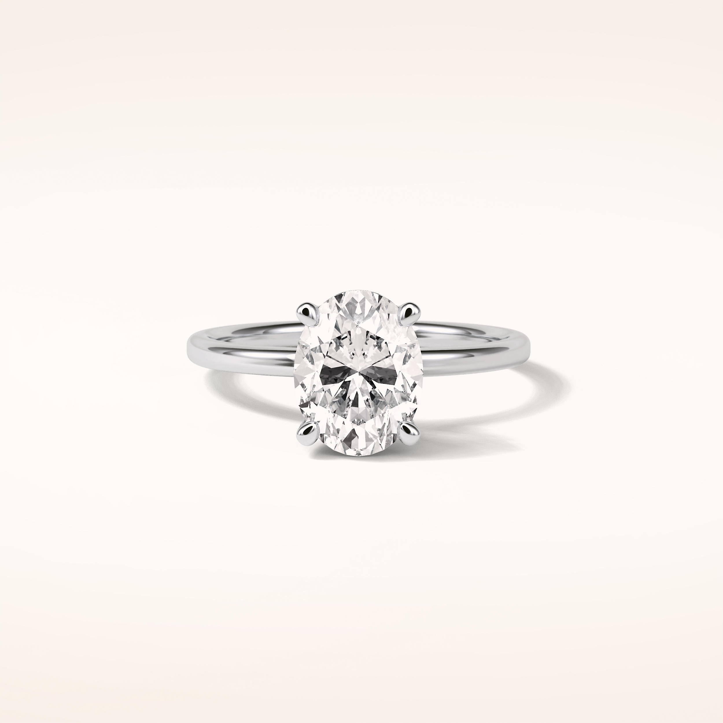 1.91 CT Oval Shaped Solitaire Moissanite Engagement Ring