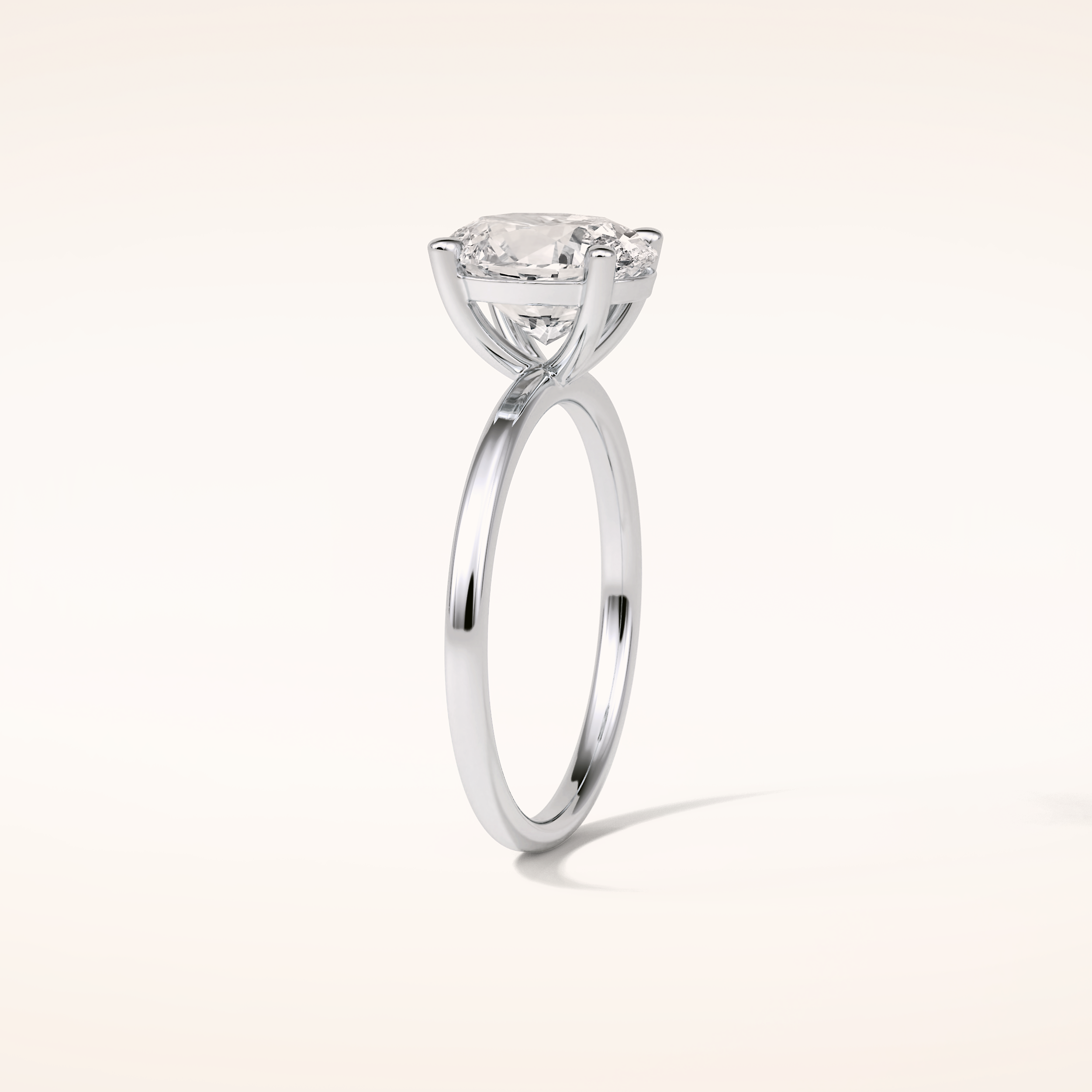 1.91 CT Oval Shaped Solitaire Moissanite Engagement Ring