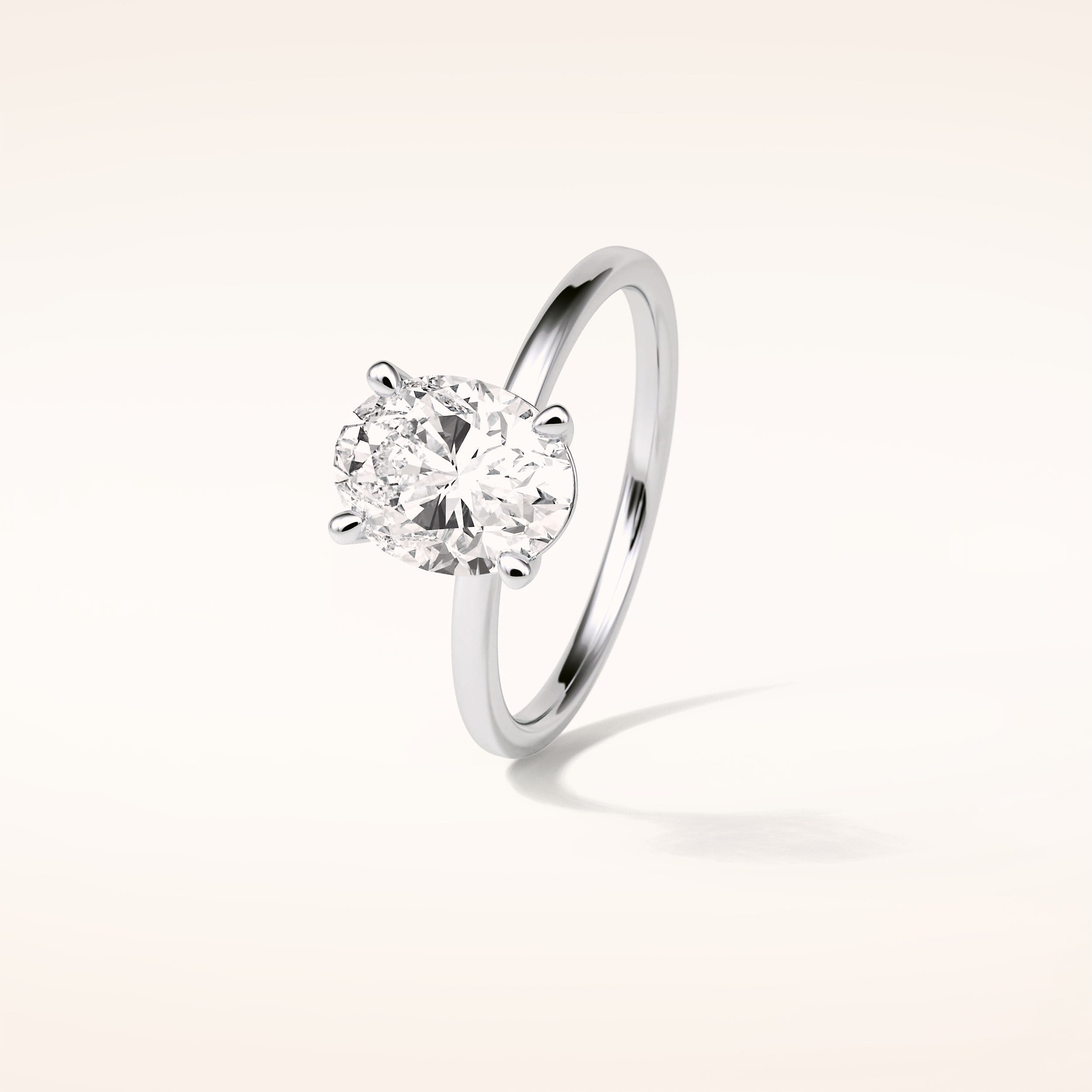 1.91 CT Oval Shaped Solitaire Moissanite Engagement Ring