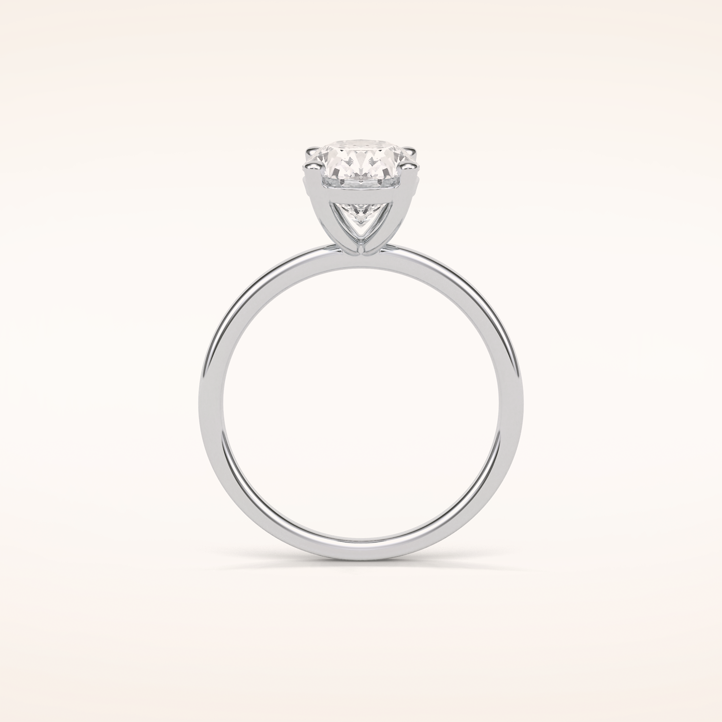 1.91 CT Oval Shaped Solitaire Moissanite Engagement Ring