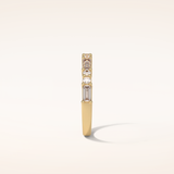 0.64 Round & Baguette Shaped Moissanite Half Eternity Wedding Band