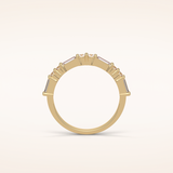 0.64 Round & Baguette Shaped Moissanite Half Eternity Wedding Band