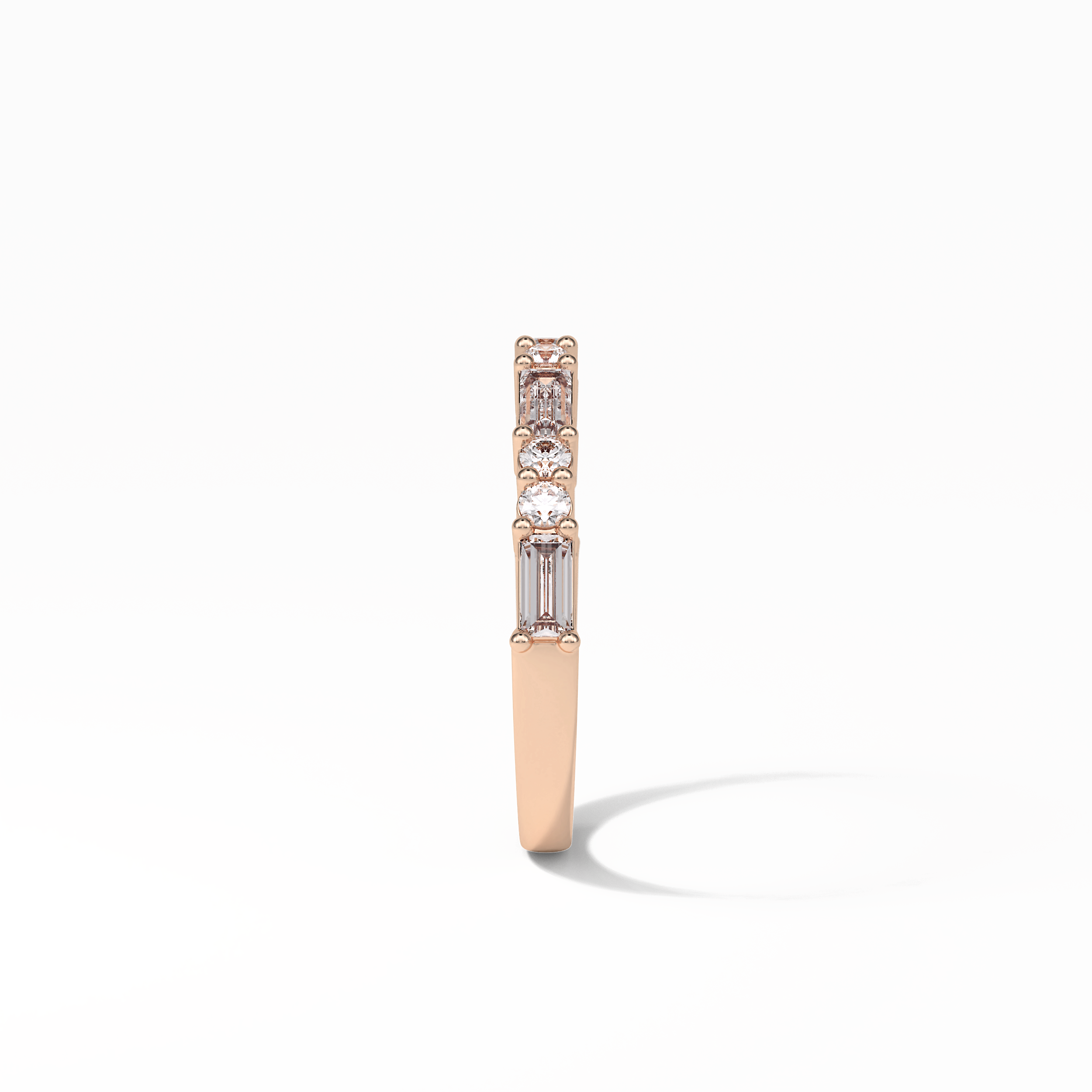 0.64 TCW Baguette and Round Shaped Wedding Band 14