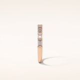 0.64 Round & Baguette Shaped Moissanite Half Eternity Wedding Band