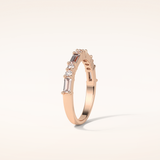 0.64 Round & Baguette Shaped Moissanite Half Eternity Wedding Band