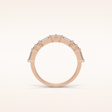 0.64 Round & Baguette Shaped Moissanite Half Eternity Wedding Band