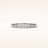 0.64 Round & Baguette Shaped Moissanite Half Eternity Wedding Band