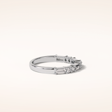 0.64 Round & Baguette Shaped Moissanite Half Eternity Wedding Band