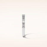 0.64 Round & Baguette Shaped Moissanite Half Eternity Wedding Band
