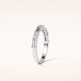 0.64 Round & Baguette Shaped Moissanite Half Eternity Wedding Band