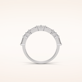 0.64 Round & Baguette Shaped Moissanite Half Eternity Wedding Band