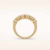 1.36 Round Shaped Moissanite Five Stones Wedding Band