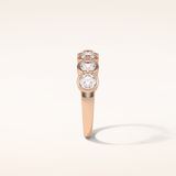 1.36 Round Shaped Moissanite Five Stones Wedding Band