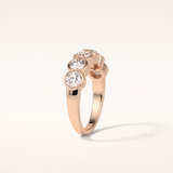 1.36 Round Shaped Moissanite Five Stones Wedding Band