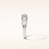 1.36 Round Shaped Moissanite Five Stones Wedding Band