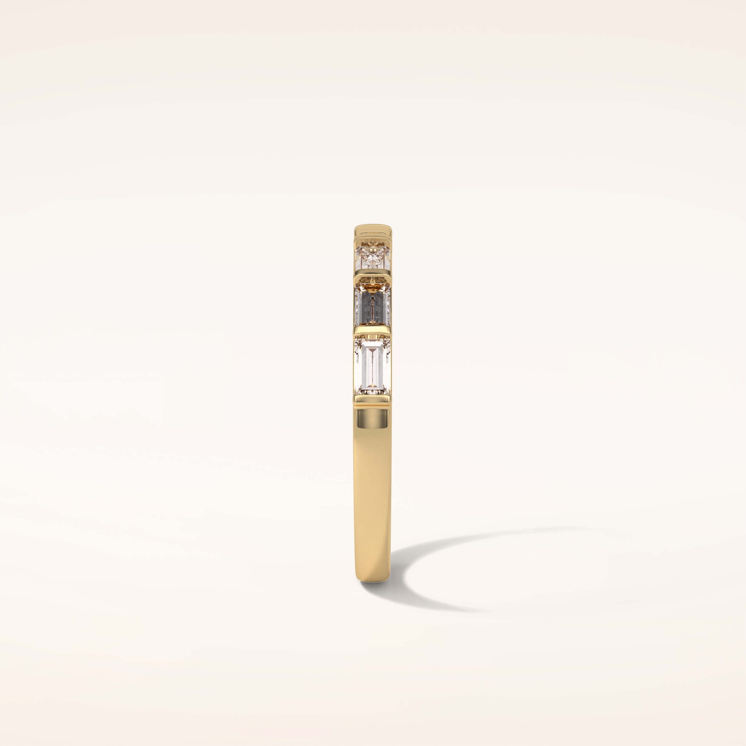 0.56 Baguette Shaped Moissanite Half Eternity Wedding Band