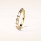 0.56 Baguette Shaped Moissanite Half Eternity Wedding Band
