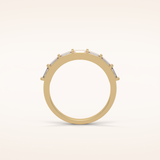 0.56 Baguette Shaped Moissanite Half Eternity Wedding Band