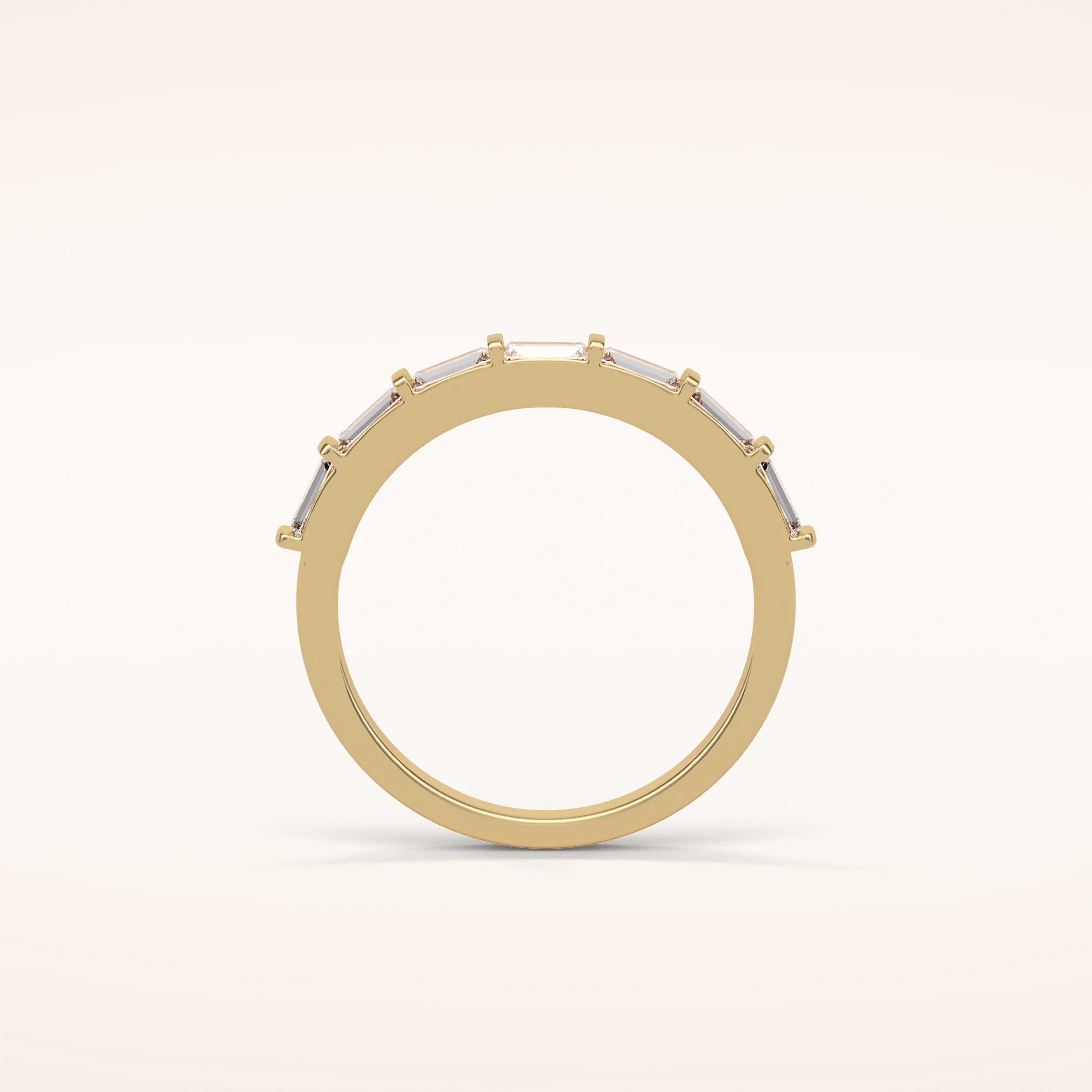 0.56 Baguette Shaped Moissanite Half Eternity Wedding Band