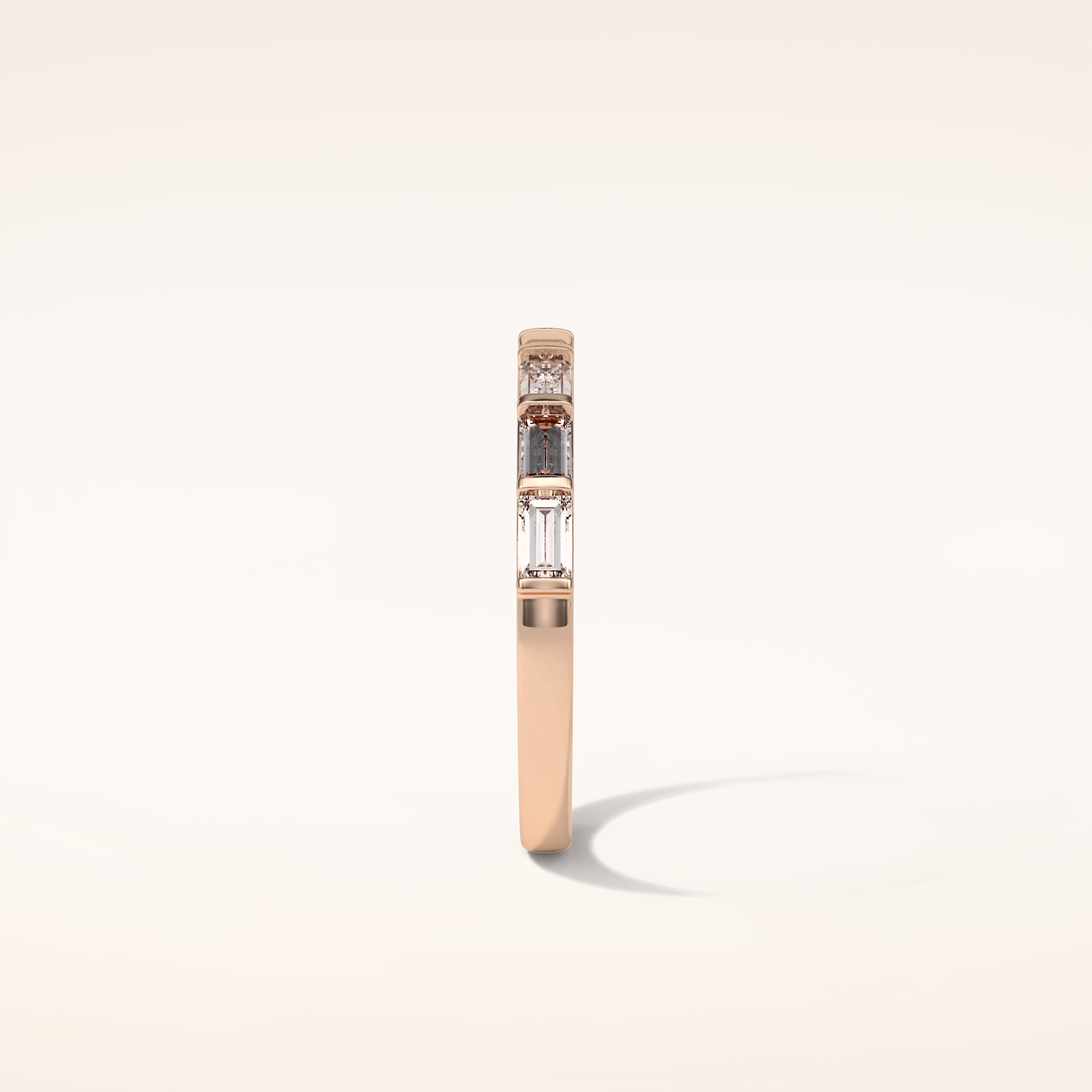 0.56 Baguette Shaped Moissanite Half Eternity Wedding Band