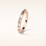 0.56 Baguette Shaped Moissanite Half Eternity Wedding Band