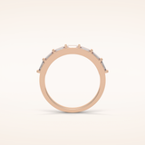 0.56 Baguette Shaped Moissanite Half Eternity Wedding Band