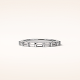 0.56 Baguette Shaped Moissanite Half Eternity Wedding Band