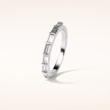 0.56 Baguette Shaped Moissanite Half Eternity Wedding Band