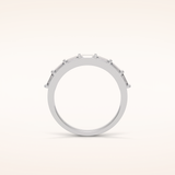 0.56 Baguette Shaped Moissanite Half Eternity Wedding Band