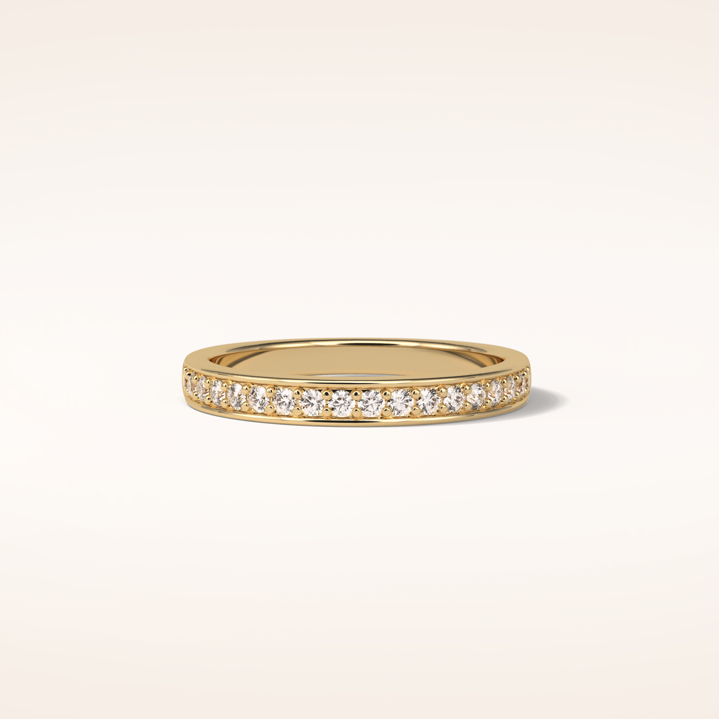 0.3 Round Shaped Moissanite Half Eternity Wedding Band