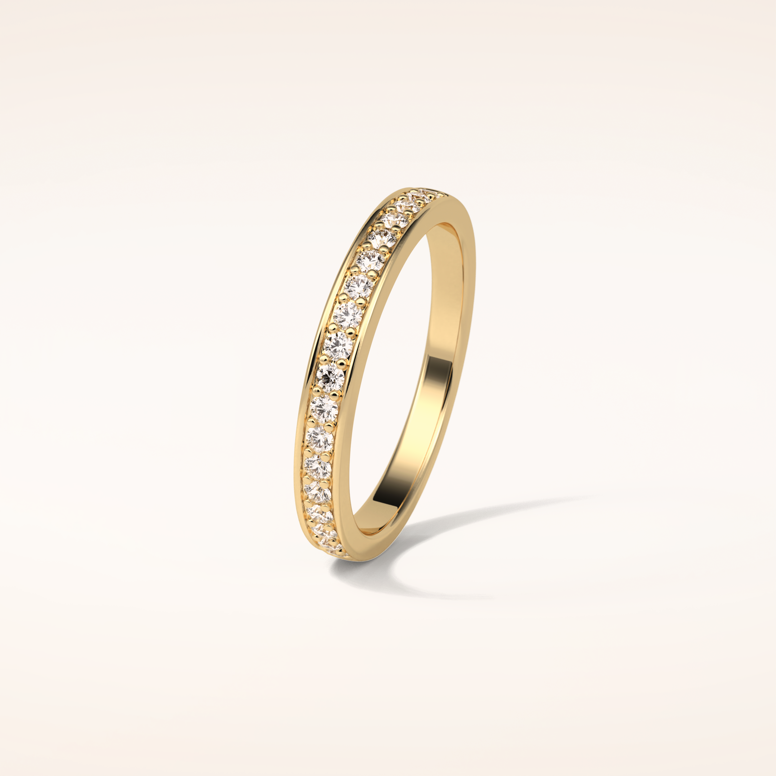 0.3 Round Shaped Moissanite Half Eternity Wedding Band