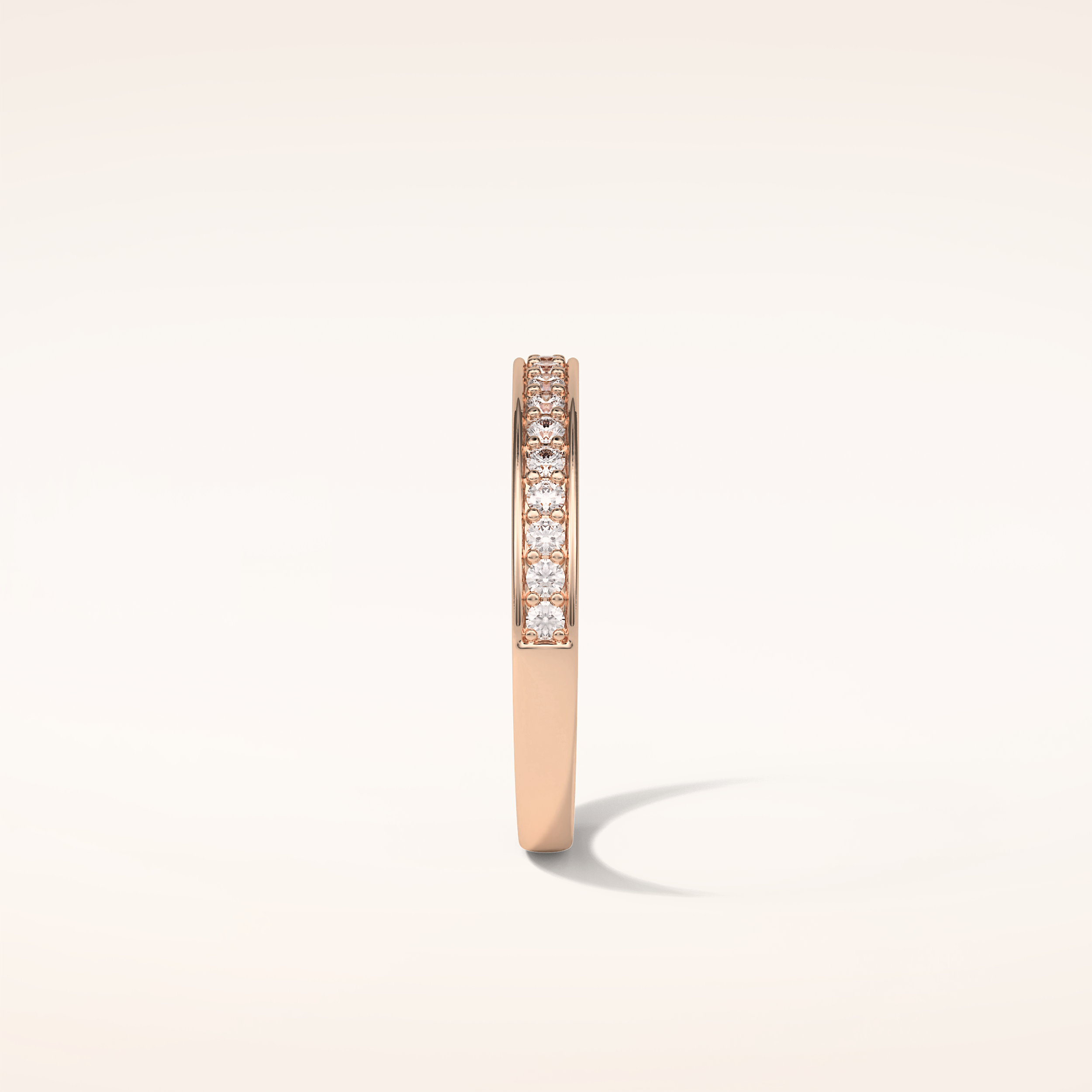 0.3 Round Shaped Moissanite Half Eternity Wedding Band