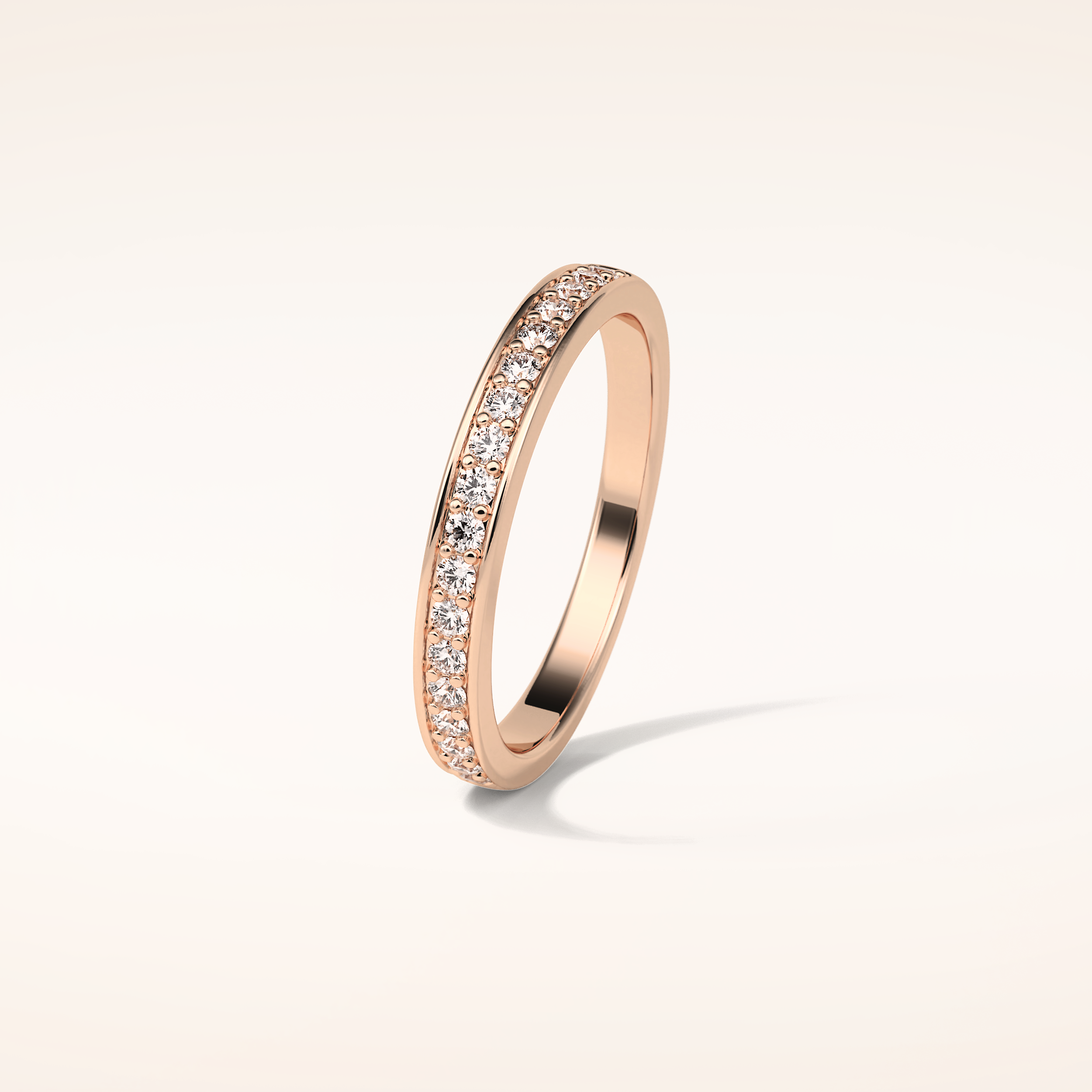 0.3 Round Shaped Moissanite Half Eternity Wedding Band