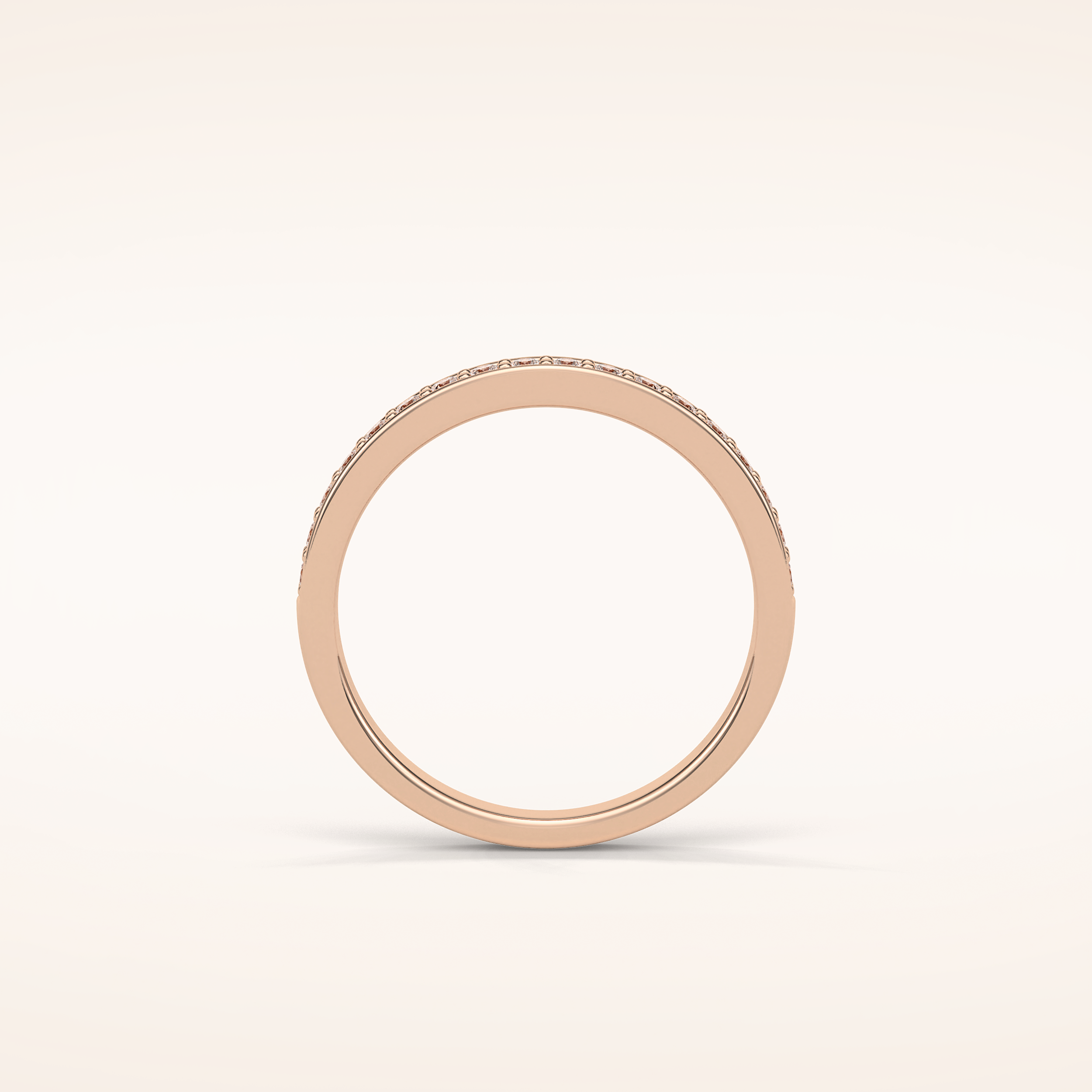 0.3 Round Shaped Moissanite Half Eternity Wedding Band