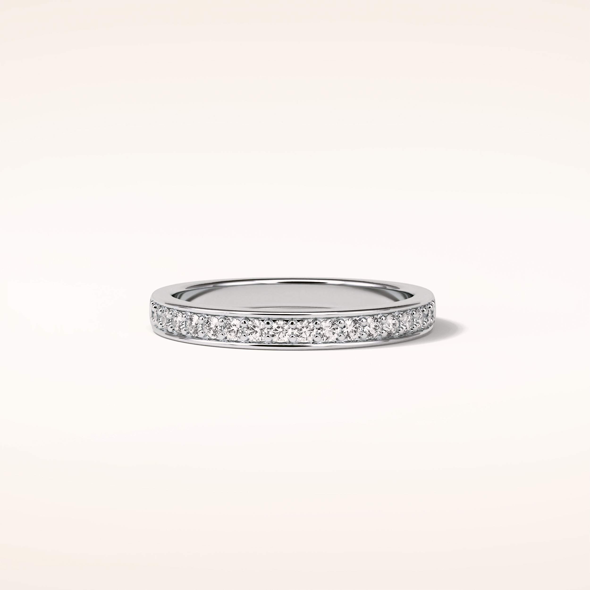 0.3 Round Shaped Moissanite Half Eternity Wedding Band