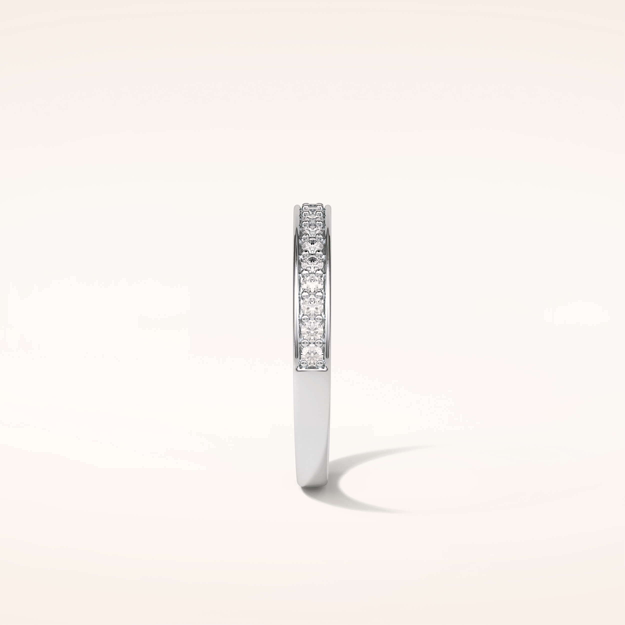 0.3 Round Shaped Moissanite Half Eternity Wedding Band